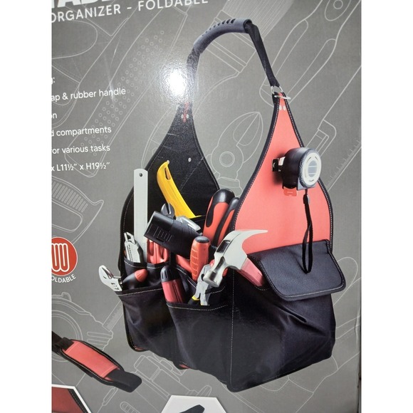 Portable Tool Bag organizer foldable heavy duty 10.5"x11.5"19.5"new in box #1439 - Picture 3 of 9